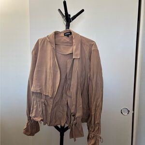 Express Tan Trench Coat with Relaxed Fit